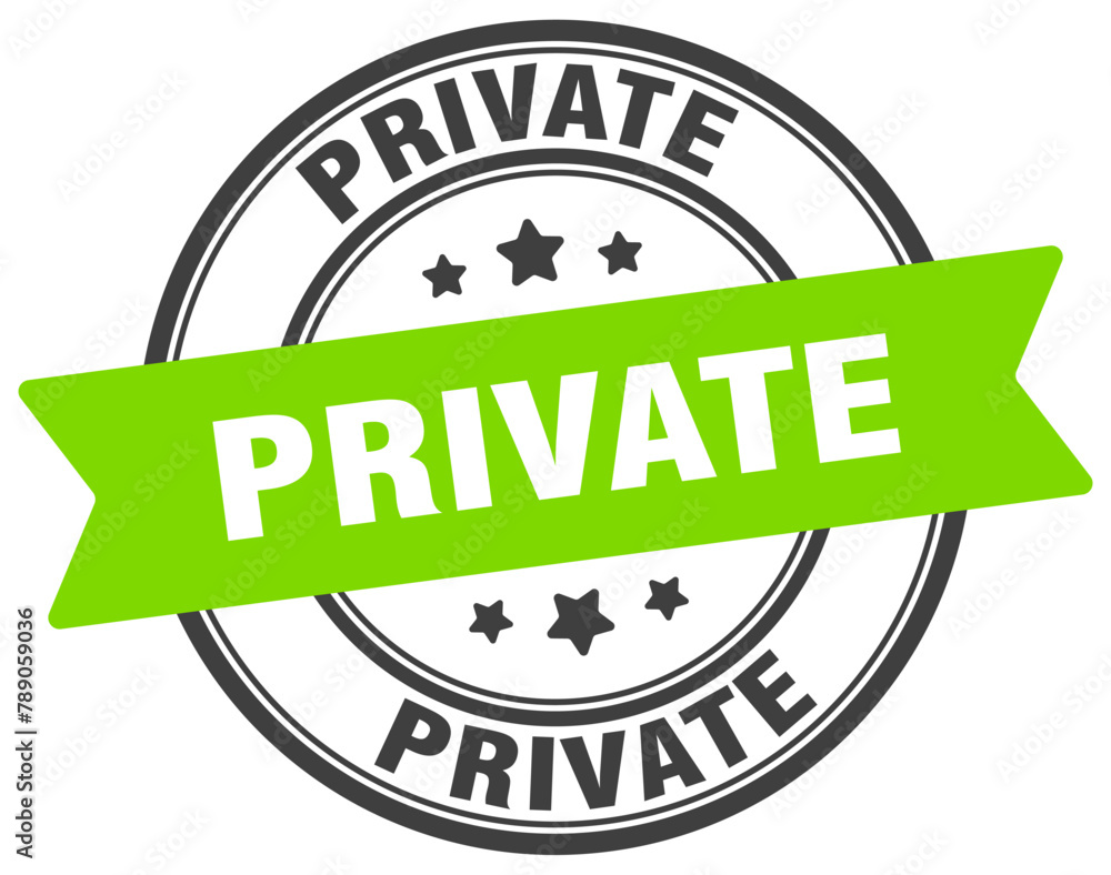 private stamp. private label on transparent background. round sign private stamp. private label on transparent background. round sign