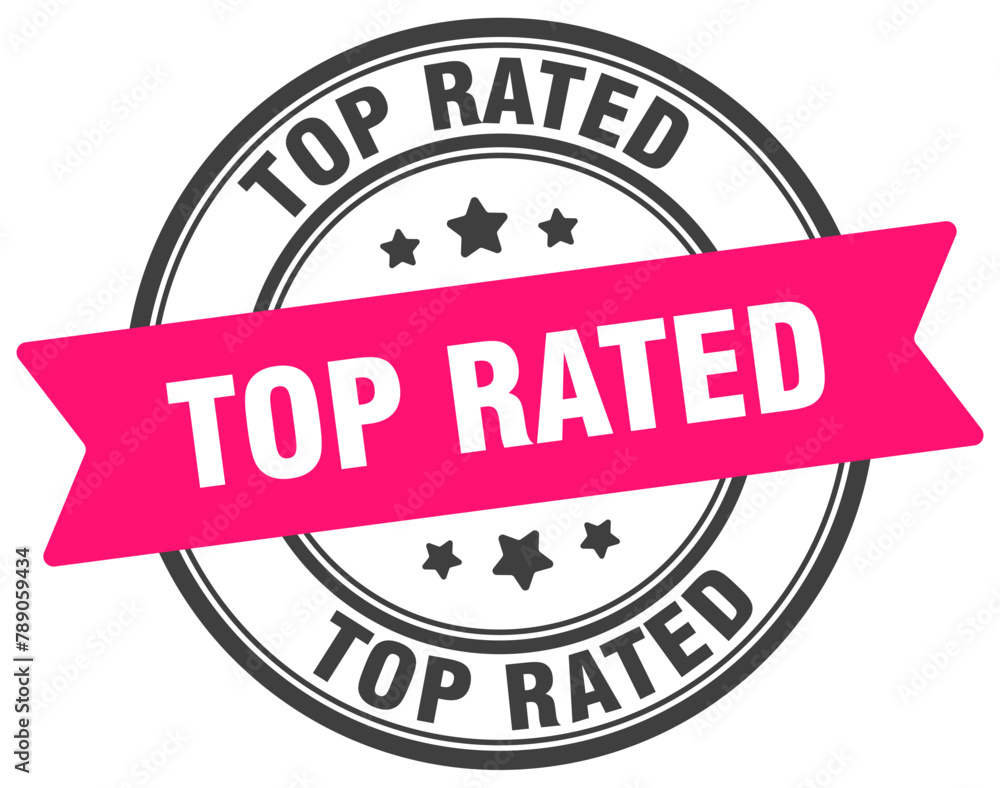 top rated stamp. top rated label on transparent background. round sign top rated stamp. top rated label on transparent background. round sign