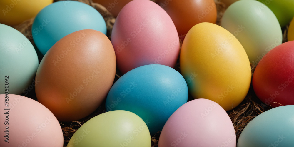 easter eggs in a basket, easter season easter eggs in a basket, easter season