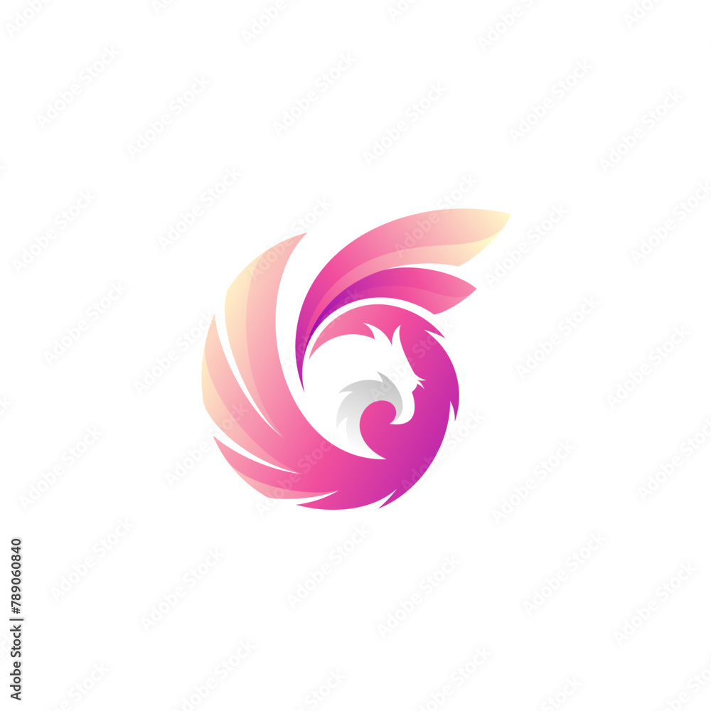 Obraz premium Eagle logo with simple design template, circle design