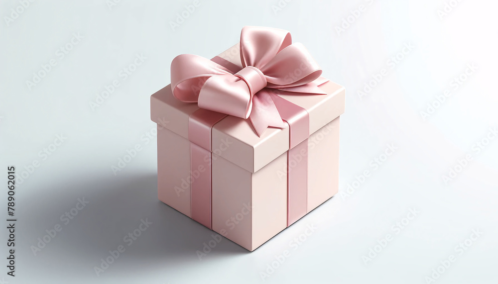 Obraz premium pink gift box with ribbon