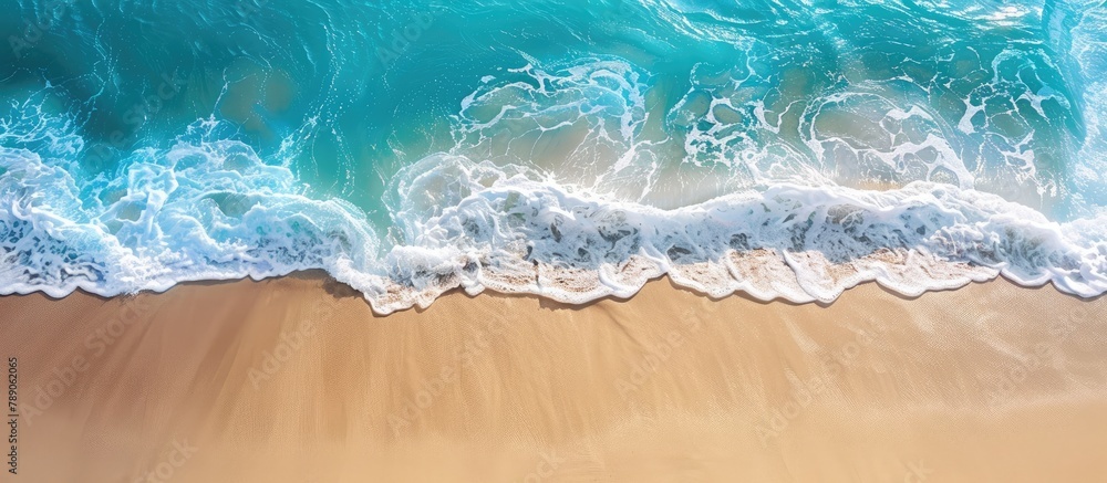 Obraz premium Beach wave with empty space for text.