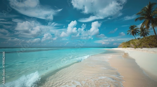 Landscape of paradise tropical island beach