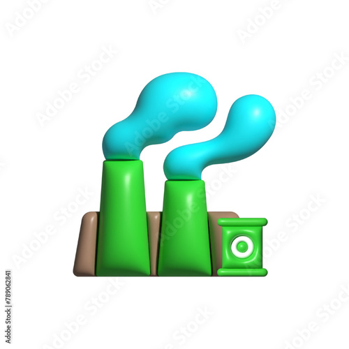 Air pollution 3d vector icon. Air, pollution, 3d, icon, contamination, smog, environment, atmosphere, emissions, toxic, smoke, industrial on white background vector. Air pollution vector 3D icon.