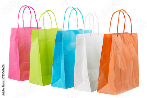 Colourful paper shopping bags isolated on white