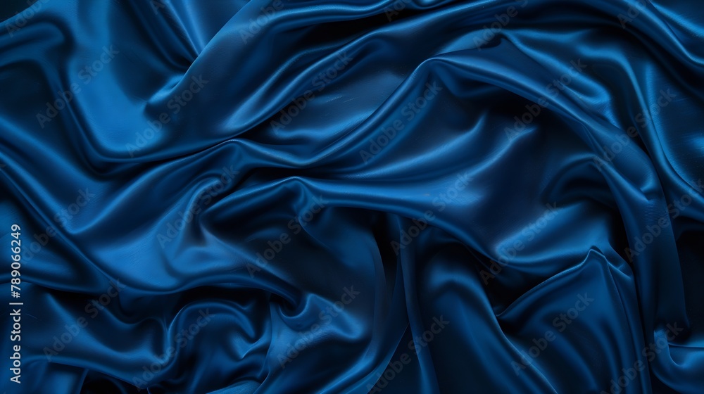 Beautiful dark blue silk satin background Soft folds on shiny fabric Luxury background with space for design Web banner Flat lay Table top view Christmas Valentines Day : Generative AI Beautiful dark blue silk satin background Soft folds on shiny fabric Luxury background with space for design Web banner Flat lay Table top view Christmas Valentines Day : Generative AI