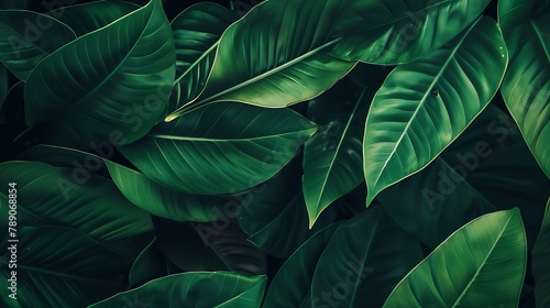tropical leaves abstract green leaves texture nature background Closeup tree leaf background Natural background Macro leaf soft focus   Generative AI