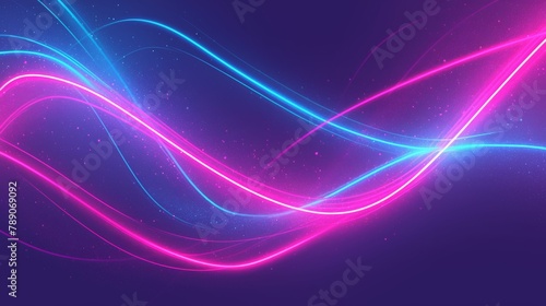 Abstract Neon Color Waves Cartoon Anime Style Background