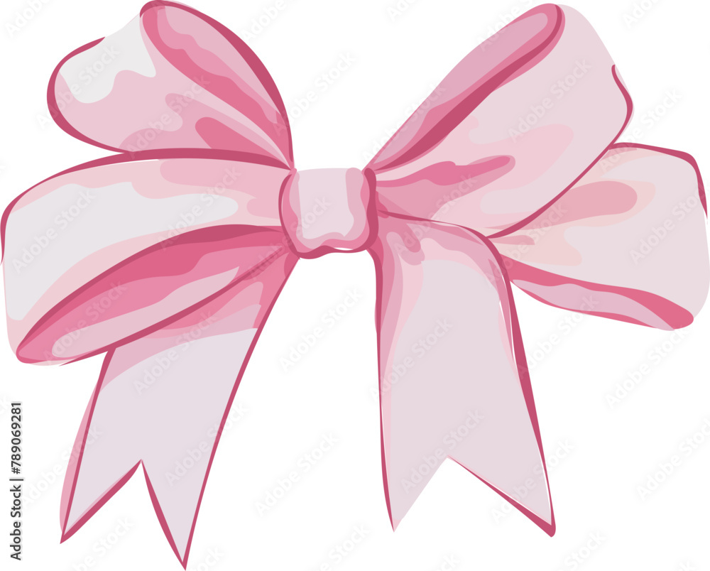Pink bow illustration on transparent background.
Pink bow illustration on transparent background.