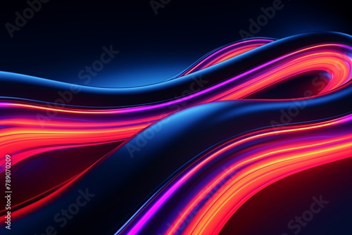 Neon Streaks Gaming Platform Illustrations: Fluid Color Waves