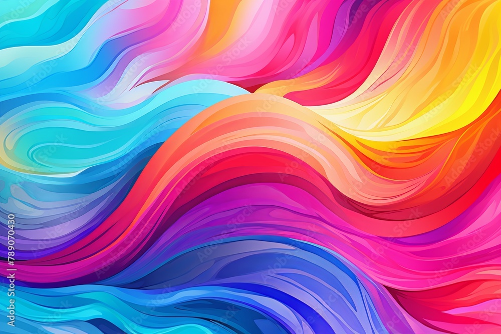 Fluid Color Wave Spectrum Illustrations: Vibrant LGBTQ+ Pride Event Art