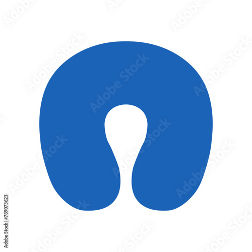 Abstract traveling blue sleeping pillow or neck pillow element