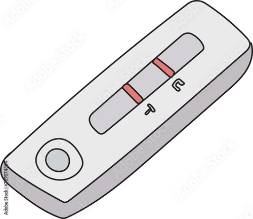 Covid 19 test cartoon on a transparent background.
