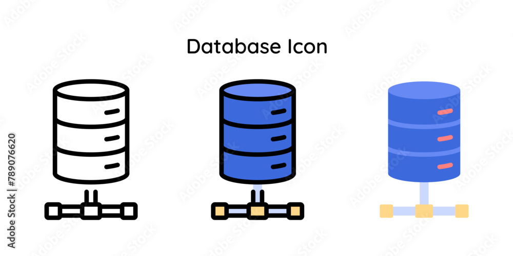 Database Icon Related to Internet of Things. Line, Line Color, Flat Style. Database Icon Related to Internet of Things. Line, Line Color, Flat Style.