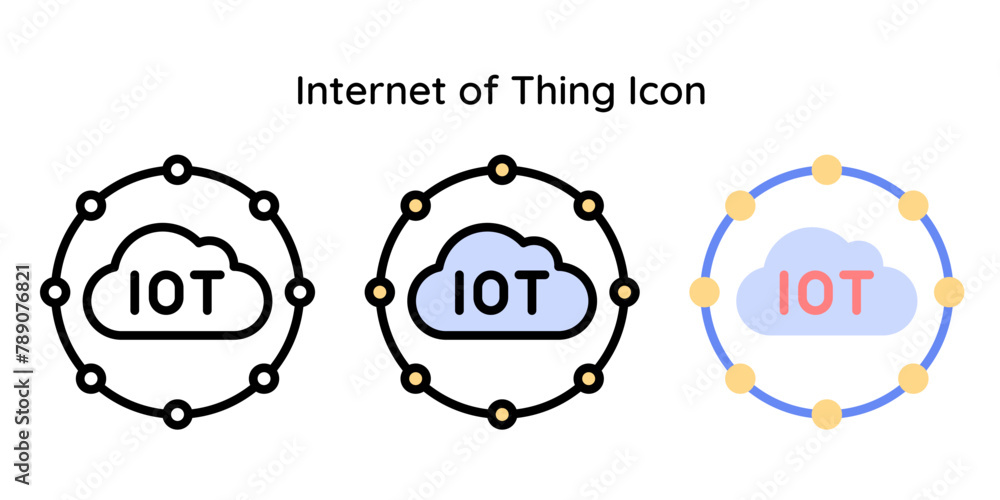 Internet of Things Icon Related to Internet of Things. Line, Line Color, Flat Style.