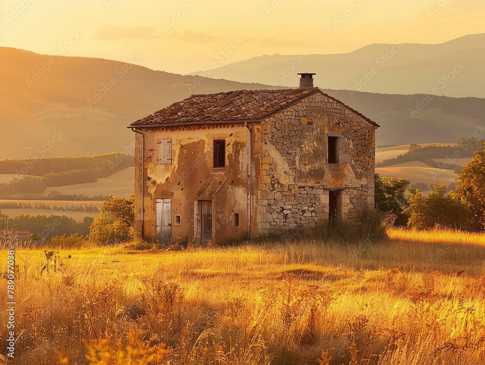 Farmhouse Glow: Sunset Serenity in the Countryside Farmhouse Glow: Sunset Serenity in the Countryside