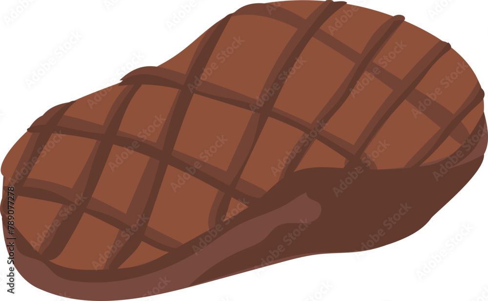 Obraz premium Steak cartoon illustration on transparent background. 