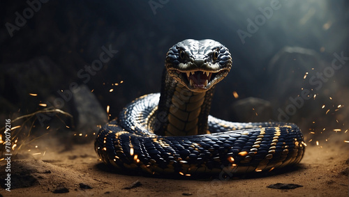 king cobra in action  photo