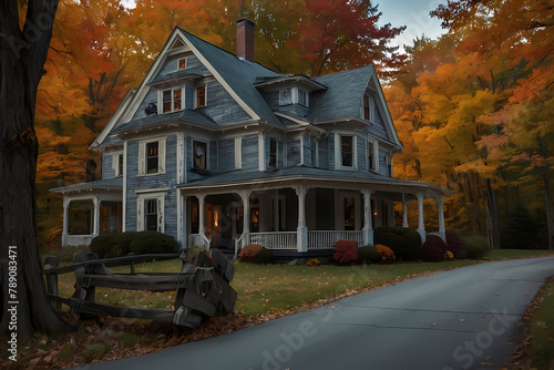 old spooky house in autumn