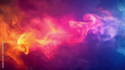 A single beam of light pierces through a colorful haze of smoke creating a striking contrast in this fluorescent smoke photo. photo