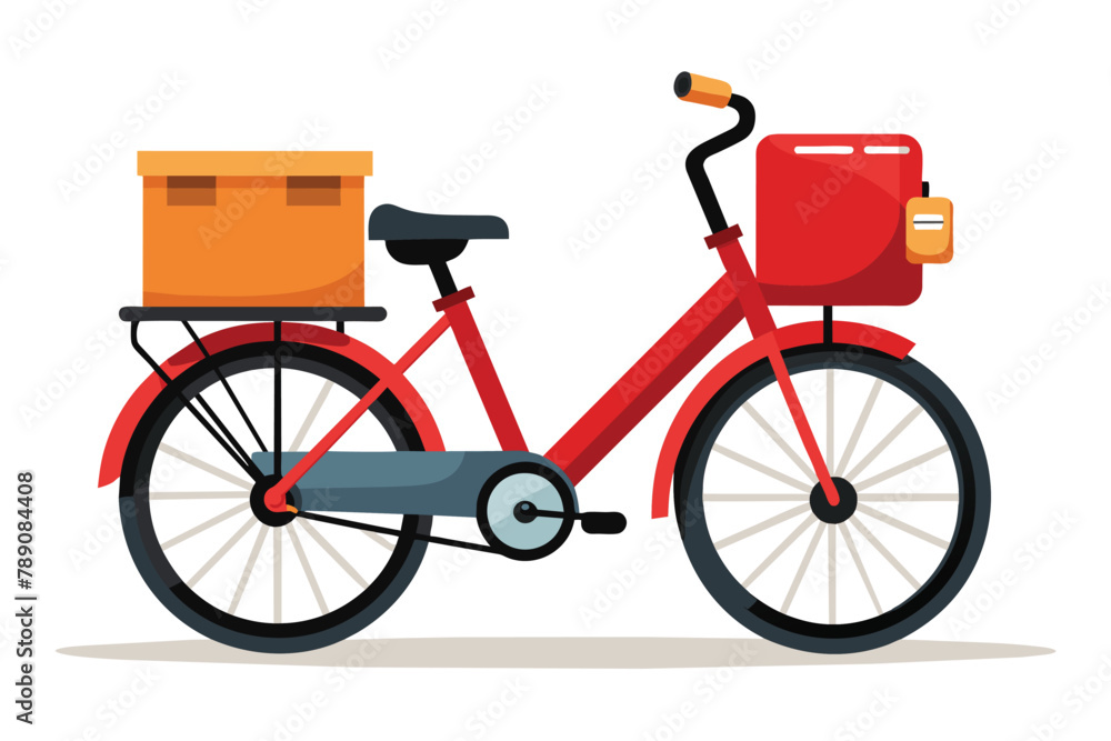 Fototapeta premium delivery bike on isolate white background