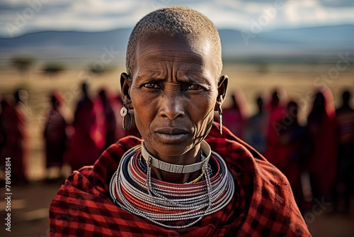 Portrait of a Maasai woman in Kenya