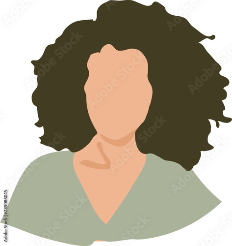 Abstract woman art illustration on transparent background. 