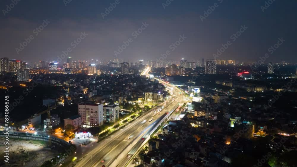 Hanoi city ring road 3 hyperlapse day to night Hanoi city ring road 3 hyperlapse day to night
