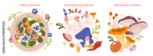 Culinary Trends set. Vector illustration.