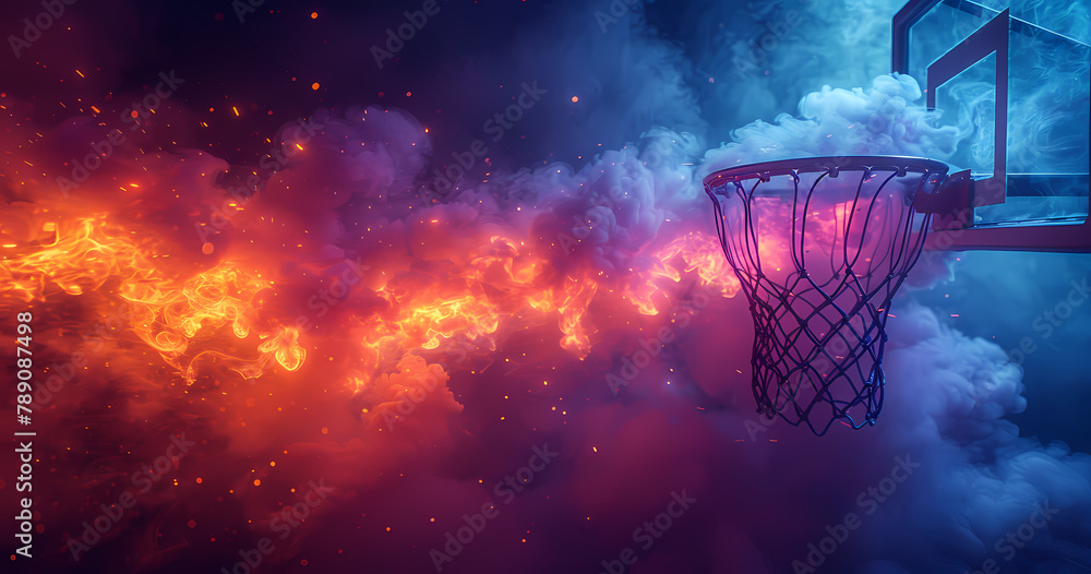 basketball hoop and net. Court of Dreams: The Heartbeat of Basketball, MVP, neon, Game Time: The Intensity of Basketball, basketball net	