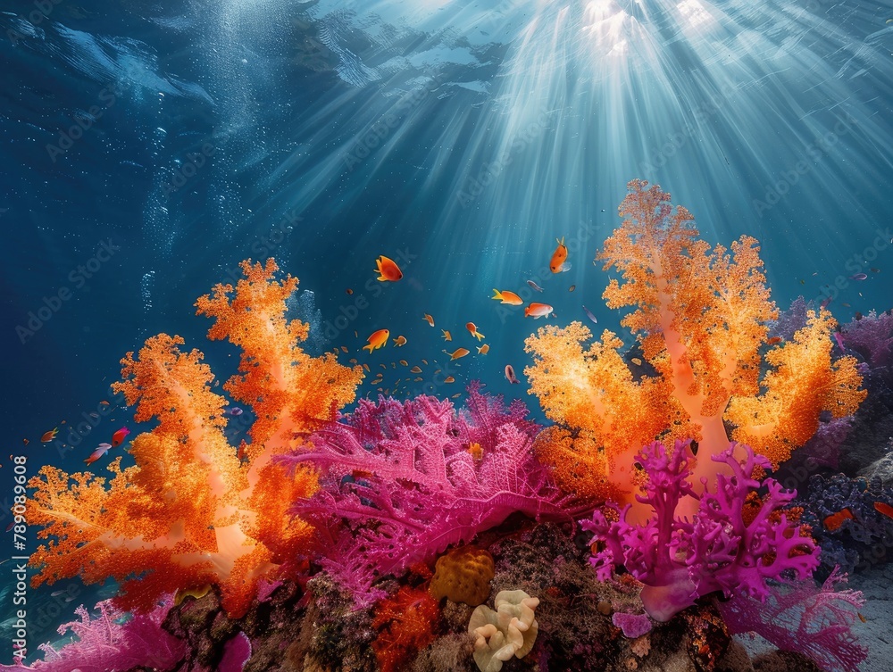 Fototapeta premium Beneath the Waves: Exploring Coral Kingdoms