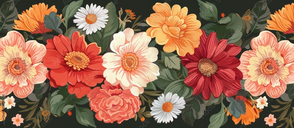 Floral border with a lovely flower pattern. Floral border with a lovely flower pattern.