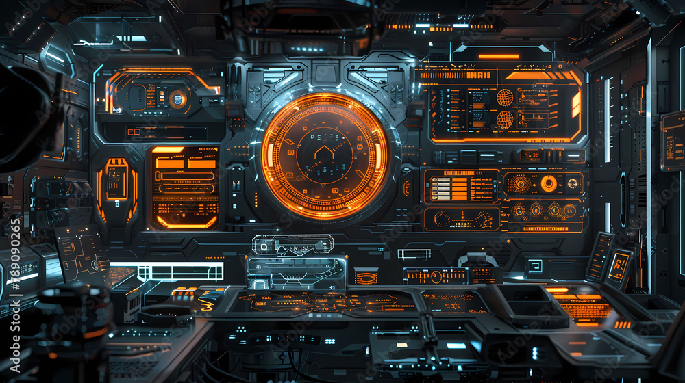 HUD elements with overlays and futuristic interface