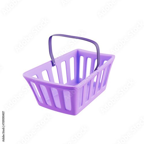 3d shopping supermarket basket icon (ID: 789090407)