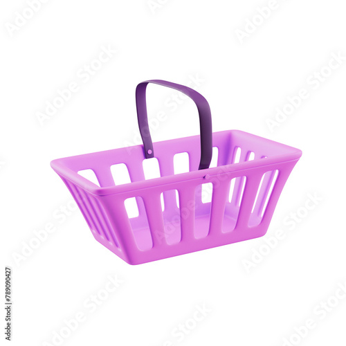 3d shopping supermarket basket icon (ID: 789090427)