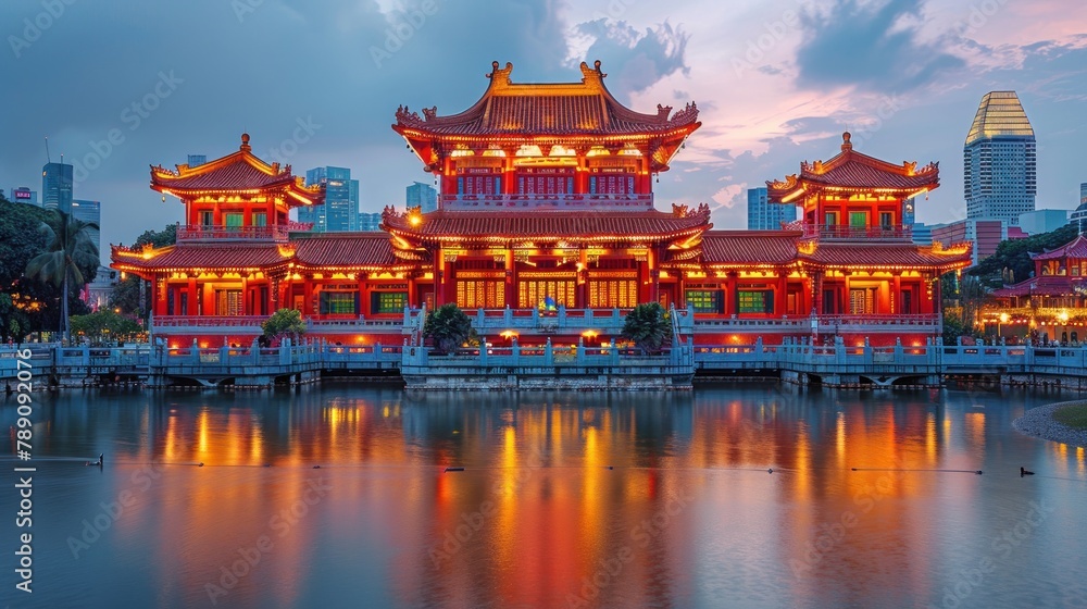 Fototapeta premium Buddha Toothe Relic Temple in Chinatown in Singapore