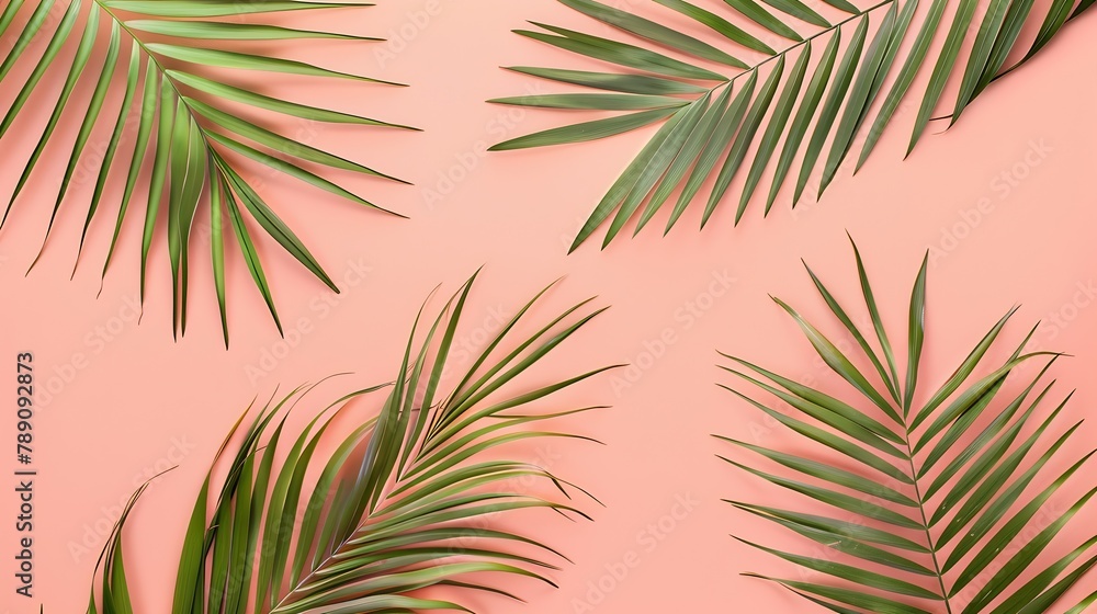 Dry tropical exotic palm leaves on pale pastel peachy background Flat lay top view minimalist floral pattern aesthetic composition Summer time concept Blank copy space mockup : Generative AI Dry tropical exotic palm leaves on pale pastel peachy background Flat lay top view minimalist floral pattern aesthetic composition Summer time concept Blank copy space mockup : Generative AI