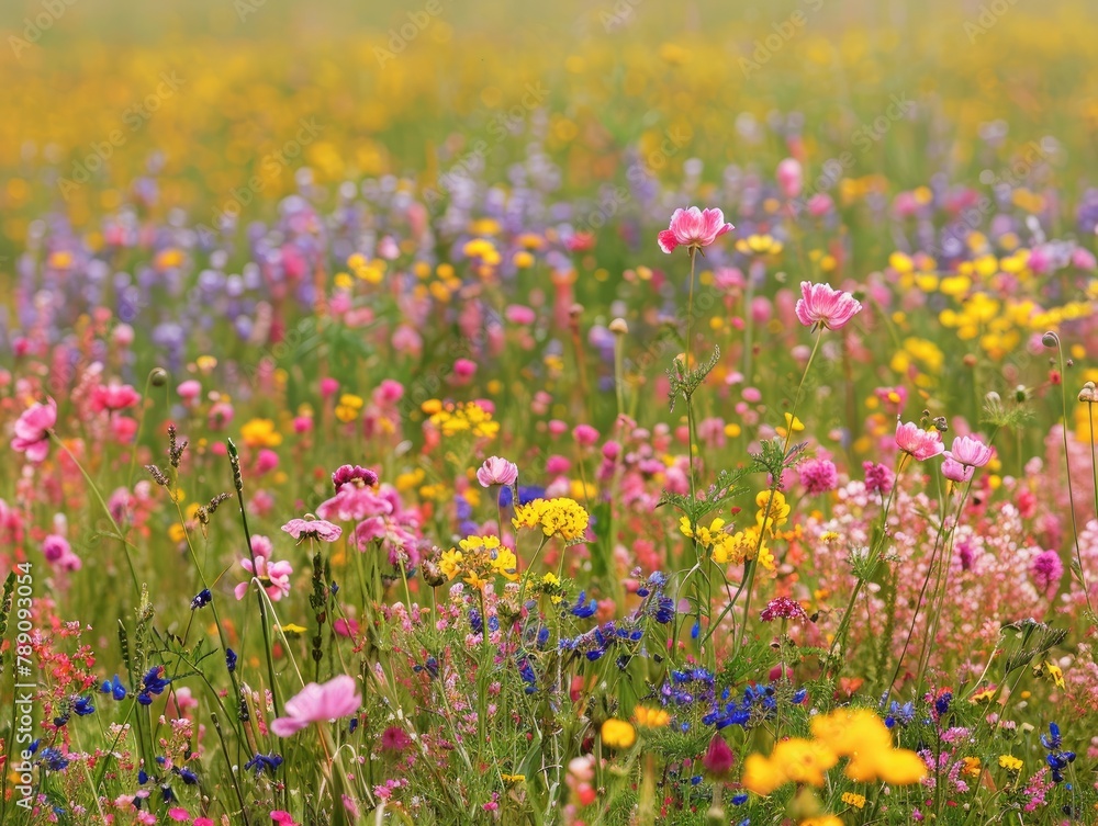 Floral Extravaganza: In a vast field of wildflowers Floral Extravaganza: In a vast field of wildflowers