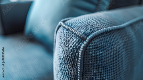 close up view of pillow triming detail of armchair cushion support of armchair designhome interior design with detail of triming furniture decorating ideas : Generative AI