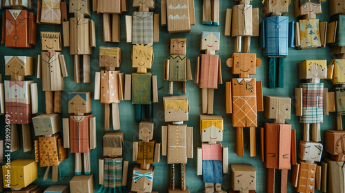 Cardboard figures of different people shows diversity, Generative A