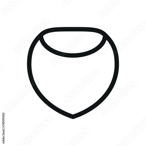 Unshelled hazelnut isolated icon, one hazelnut vector symbol with editable stroke
