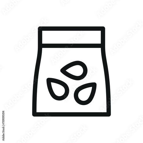 Flax seeds pack isolated icon, flaxseed package vector symbol with editable stroke