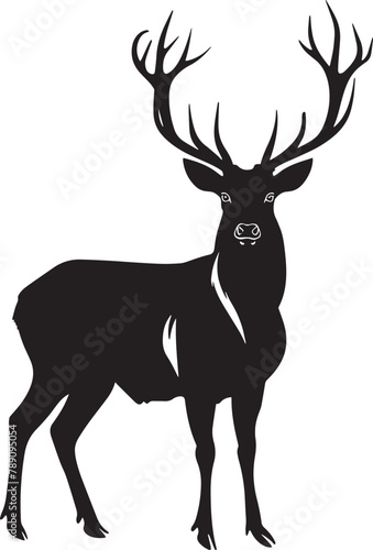 stag silhouette vector black on white background