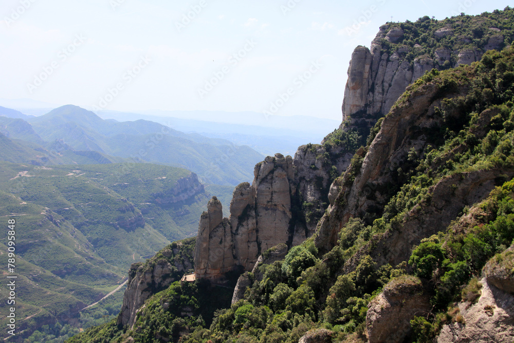 Rocks around Montserrat monastery, near Barcelona, Catalonia, Spain
