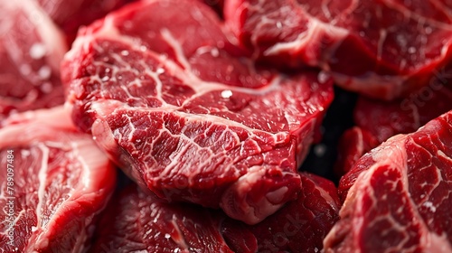 Marbled beef steaks as a background closeup Cooking Fresh meat : Generative AI