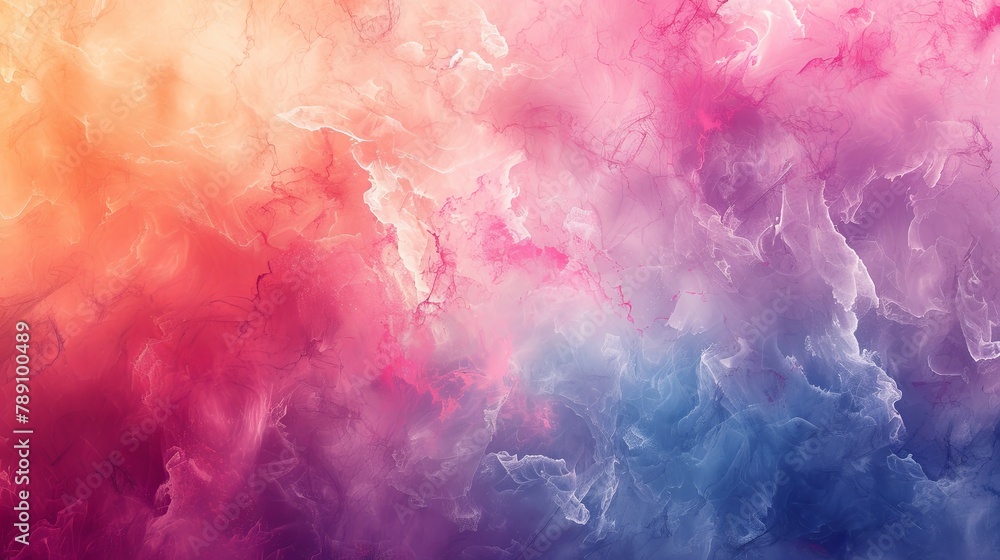 A vivid abstract image with a marbled mix of pink and blue hues creating a dynamic and fluid texture.