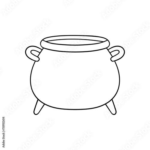 Cauldron icon vector. Boiler illustration sign. Pot symbol. Caldron logo.