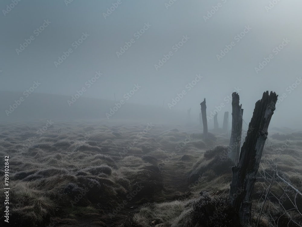 Moorland Mystique: Within the dense fog of the moors