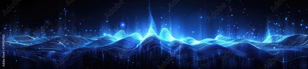 Abstract blue color gradient background with sound waves Abstract blue color gradient background with sound waves