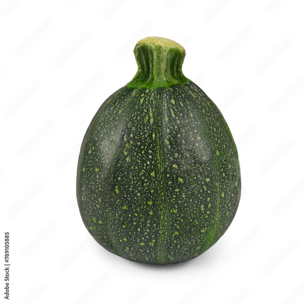 Png with transparent background ready to use - round zucchini with shadow.
